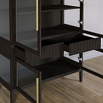 Витрина Primo со стеклянными фасадами и 2 ящиками Темный орех варинант исполнения - 5 | Loft Concept в Санкт-петербурге