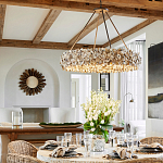 Люстра круглая с абажуром из устричных раковин Sea Ravens варинант исполнения - 4 | Loft Concept в Санкт-петербурге