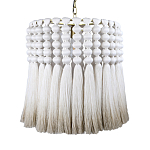 Подвесной светильник круглый плетеный с белой бахромой Braided Bundle of Ears варинант исполнения - 1 | Loft Concept в Санкт-петербурге