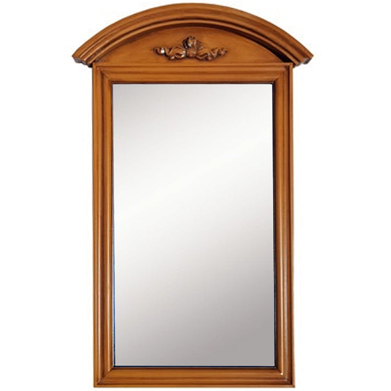 Настенное зеркало в деревянной раме орехового цвета Guirlande de Roses Walnut Color Mirror Орех в Санкт-петербурге | Loft Concept 