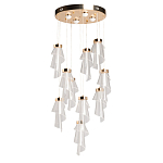 Люстра каскадная с 10-ю прозрачными плафонами Wave Line варинант исполнения - 2 | Loft Concept в Санкт-петербурге