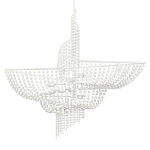 Люстра белая в форме спирали с декором из круглых деревянных бусин White Wooden Beads варинант исполнения - 3 | Loft Concept в Санкт-петербурге