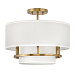 Потолочный светильник с двухслойным белым текстильным абажуром Hinkley варинант исполнения - 14 | Loft Concept в Санкт-петербурге