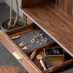 Туалетный стол деревянный с ящиком и зеркалом Moon Walnut Furniture варинант исполнения - 6 | Loft Concept в Санкт-петербурге