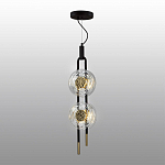 Подвесной светильник с черным основанием и золотистым декором Bruno Duo варинант исполнения - 4 | Loft Concept в Санкт-петербурге