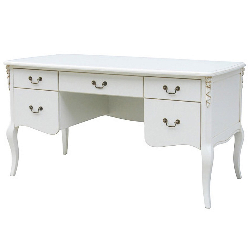 Письменный стол в стиле прованс Montmartre Provence White Desk Молочный Бронза в Санкт-петербурге | Loft Concept 