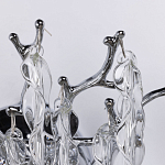 Бра цвета хром с ветвями и прозрачными стеклянными подвесками в виде вытянутых спиральных капель Droplet Chandelier варинант исполнения - 4 | Loft Concept в Санкт-петербурге