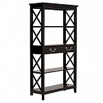 Стеллаж с 4-мя полками и 2-мя ящиками черного цвета из массива березы   варинант исполнения - 1 | Loft Concept в Санкт-петербурге