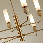 Люстра на штанге с 8-ю цилиндрическими матовыми плафонами и шарами из камня Orb Essence варинант исполнения - 11 | Loft Concept в Санкт-петербурге