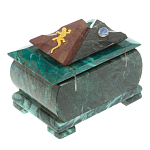 Шкатулка прямоугольная с зеркалом из натурального камня змеевик Stone Casket варинант исполнения - 4 | Loft Concept в Санкт-петербурге