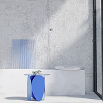 Matis журнальный столик серый из металла и кожи варинант исполнения - 1 | Loft Concept в Санкт-петербурге