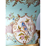 Ваза из голубого фарфора с рисунком птиц и цветов и декоративными элементами Blue Garden варинант исполнения - 9 | Loft Concept в Санкт-петербурге