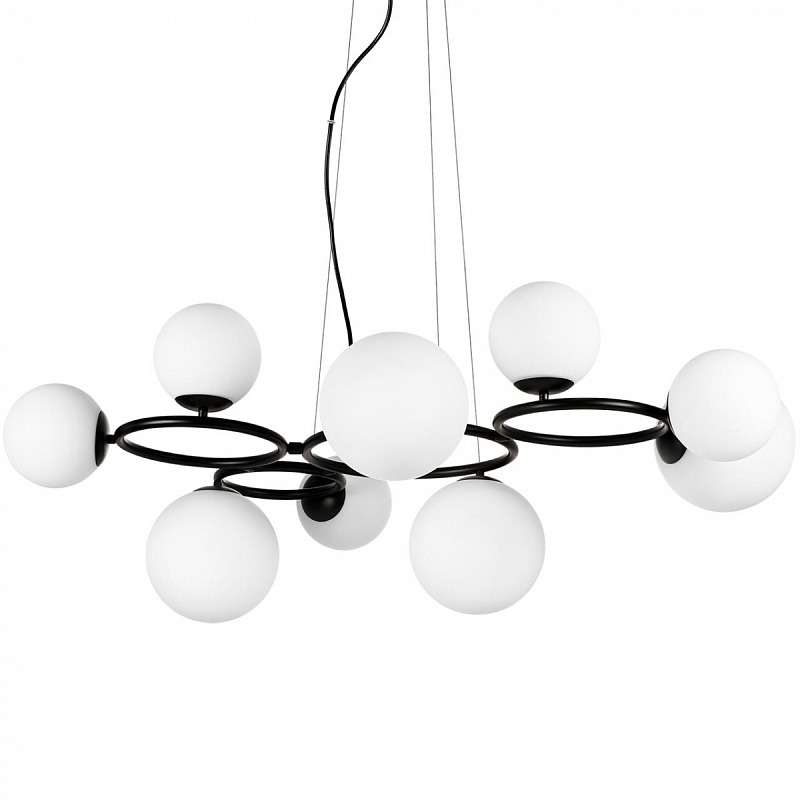 Люстра Bubbles on 4 Rings Chandelier Black Белый Черный в Санкт-петербурге | Loft Concept 