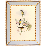 Постер с изображением птиц и цветов в зеркальной раме Blooming Birds Poster варинант исполнения - 8 | Loft Concept в Санкт-петербурге