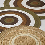 Ковер круглый из хлопка с контрастным узором Bullseye 150 варинант исполнения - 7 | Loft Concept в Санкт-петербурге