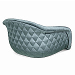 Барный стул со спинкой и мягкой обивкой с ромбами на 4-х деревянных ножках Голубой Велюр Ava Charm варинант исполнения - 3 | Loft Concept в Санкт-петербурге