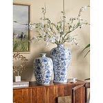 Ваза фарфоровая с узким горлышком и синими цветочными мотивами Independence варинант исполнения - 6 | Loft Concept в Санкт-петербурге