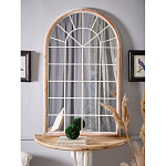 Зеркало-окно настенное в венецианском стиле с деревянной рамой бежевого цвета Venetian Smooth варинант исполнения - 5 | Loft Concept в Санкт-петербурге