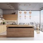 Подвесной светильник с вертикальной композицией из прозрачных и янтарных стеклянных шаров и ромбов Gabriel Scott Luna варинант исполнения - 21 | Loft Concept в Санкт-петербурге