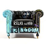 Кресло "Баския и Уорхол" Basquiat Warhol graffiti chair натуральная кожа варинант исполнения - 1 | Loft Concept в Санкт-петербурге