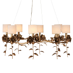 Люстра с каркасом в виде цветков розы и тканевыми абажурами Flowers and Fox Roses варинант исполнения - 1 | Loft Concept в Санкт-петербурге