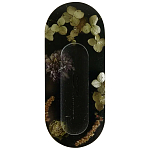 Подставка под благовония из эпоксидной смолы с цветами черная Epoxy Resin Flowers Incense Oval Stand Black варинант исполнения - 1 | Loft Concept в Санкт-петербурге