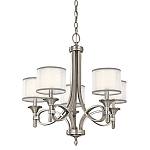 Люстра с белыми тканевыми абажурами в прозрачных стеклянных цилиндрах Kichler варинант исполнения - 6 | Loft Concept в Санкт-петербурге