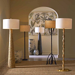 Торшер с цилиндрическим тканевым абажуром на каркасе волнистой формы Rotation варинант исполнения - 4 | Loft Concept в Санкт-петербурге