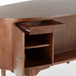 Дизайнерский письменный стол округлой формы с 4-мя ящиками и дверкой с полочками Rili варинант исполнения - 3 | Loft Concept в Санкт-петербурге