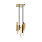 Люстра каскадная с 7-ю цилиндрическими плафонами из стекла Luminous Cylinders варинант исполнения - 4 | Loft Concept в Санкт-петербурге