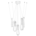 Подвесной светильник белого цвета с 6-ю изогнутыми плафонами Flow Loop варинант исполнения - 2 | Loft Concept в Санкт-петербурге