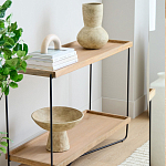 Консоль деревянной столешницей и полкой Wooden Table Top and Shelf варинант исполнения - 5 | Loft Concept в Санкт-петербурге