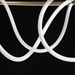 Люстра подвесная круглая золотого цвета с белыми изогнутыми световыми линиями Luke Lampco Tracer Lamp варинант исполнения - 9 | Loft Concept в Санкт-петербурге