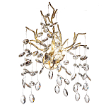 Бра с ветвистым каркасом и стеклянными подвесами цвет золото Golden Leaf Fall варинант исполнения - 1 | Loft Concept в Санкт-петербурге