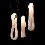 Подвесной светильник белого цвета с 3-мя изогнутыми плафонами Flow Loop варинант исполнения - 6 | Loft Concept в Санкт-петербурге