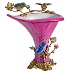 Ваза розового цвета из фарфора с птичкми и цветущими ветвями Garden of Eden варинант исполнения - 1 | Loft Concept в Санкт-петербурге