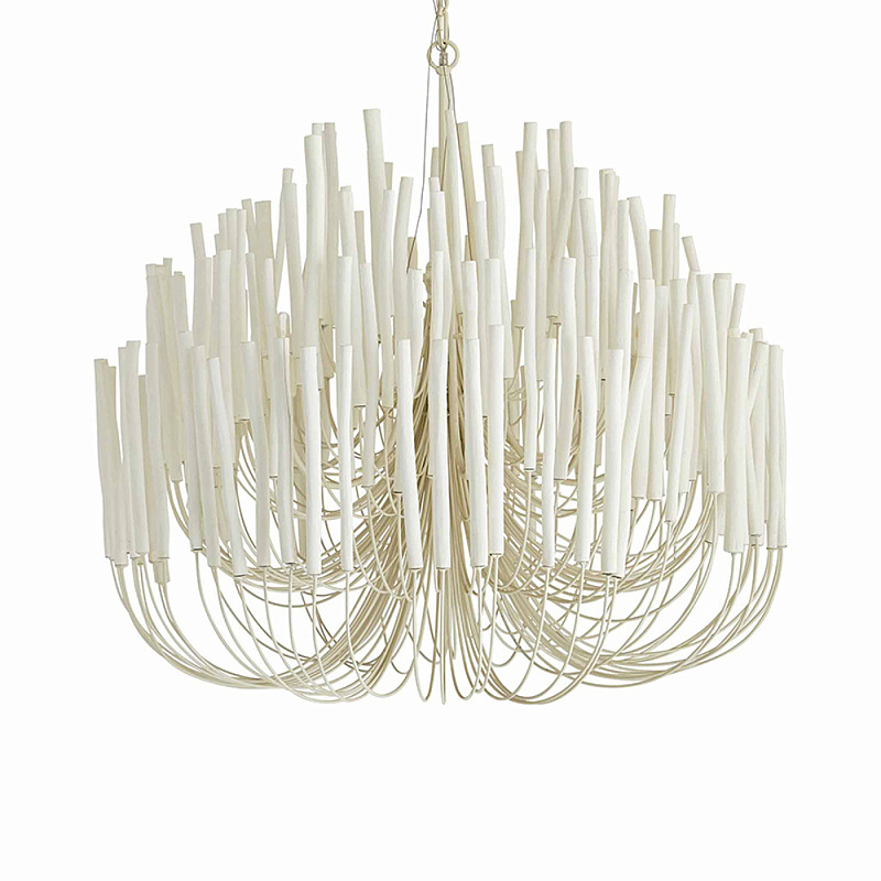 Люстра белая с несколькими ярусами деревянных палочек Bright Wooden Chandelier Белый Люстра белая с несколькими ярусами деревянных палочек Bright Wooden Chandelier Белый в Санкт-петербурге | Loft Concept
