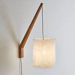 Настенный светильник из дерева и льна Ivory Linen Wall Lamp варинант исполнения - 2 | Loft Concept в Санкт-петербурге