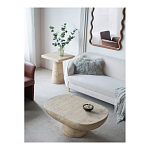 Столик кофейный кремового цвета с овальной столешницей и круглым основанием Cream Dalmen Table варинант исполнения - 9 | Loft Concept в Санкт-петербурге