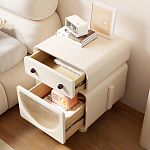 Тумбочка прикроватная с ящиком и стеклянной дверцей Робот Robot Bedside варинант исполнения - 1 | Loft Concept в Санкт-петербурге