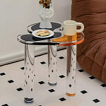 Дизайнерский журнальный стол с фигурной столешницей на 3-х прозрачных ножках Rahakif варинант исполнения - 3 | Loft Concept в Санкт-петербурге