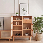 Комод с плетеными дверками и открытой нишей  с ящиком Dora Sideboard варинант исполнения - 1 | Loft Concept в Санкт-петербурге