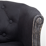 Кресло низкое в стиле прованс Черный Лен Louis French Armchair  варинант исполнения - 6 | Loft Concept в Санкт-петербурге