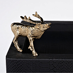 Стол сервировочный кожаный с декором в виде золотистой фигуркой лося Embodiment of Style варинант исполнения - 2 | Loft Concept в Санкт-петербурге