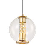 Подвесной светильник с плафоном в форме шара Inner Gleam Orb gold варинант исполнения - 1 | Loft Concept в Санкт-петербурге
