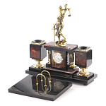 Настольный письменный набор из яшмы с часами в подарочной упаковке Manager Organizer варинант исполнения - 2 | Loft Concept в Санкт-петербурге