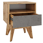 Тумба прикроватная с ящиком и фасадом цвета серый бетон Grace of Furniture варинант исполнения - 2 | Loft Concept в Санкт-петербурге
