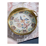 Блюдо фарфоровое с бронзовой ручкой Paradise Dish with Handle варинант исполнения - 4 | Loft Concept в Санкт-петербурге