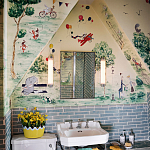 Обои ручная роспись Promenade Original colourway on cream painted silk варинант исполнения - 1 | Loft Concept в Санкт-петербурге