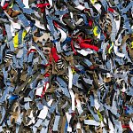 Ковер прямоугольный разноцветный из джинсовой одежды Zero Waste варинант исполнения - 2 | Loft Concept в Санкт-петербурге